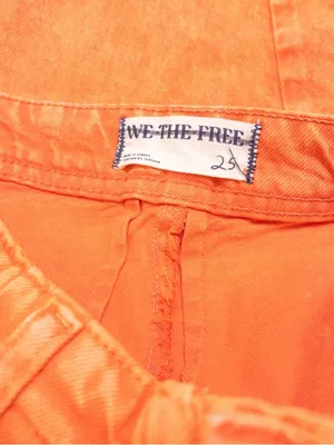 Free People We The Free Equinox Denim Jean 25 Coral Fusion Oversized Flared thumbnail 6