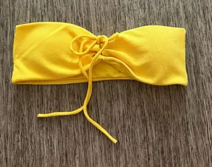 Yellow bandeau bikini top Size M thumbnail 1