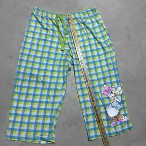 Blue Green Plaid Disney Youth SZ XL 16-18 Sleepwear Capri Pants Daisy Duck thumbnail 5