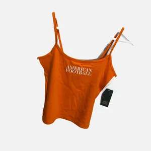 Wild Fable Orange American Football Graphic Cami Top with Side Stripes Small NWT thumbnail 3