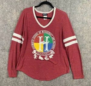 Harry Potter Womens Size XL Harry Potter Hogwarts Crest V-Neck Long Sleeve Shirt thumbnail 1