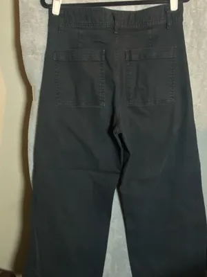 Zara Black High Waisted Career‎ Modest capsule Wide Leg Black Pants Normcore 10 thumbnail 9