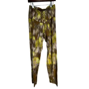 Aerie OFFLINE Real Me High Rise 7/8 Leggings Green Yellow Abstract‎ Print thumbnail 2