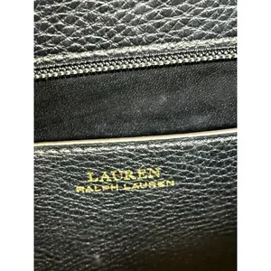 Lauren Ralph Lauren Andover Black Pebbled Tote Satchel Crossbody Bag Gold RLL thumbnail 7