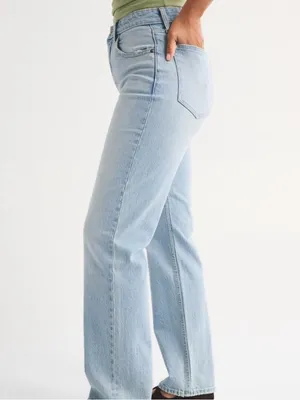 Abercrombie & Fitch Curve Love The 90s Straight Ultra High Rise 10Long thumbnail 3