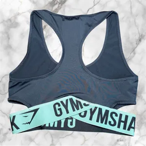 Gymshark Navy Racerback Sports Bra‎ Mint Logo Band Size S thumbnail 3