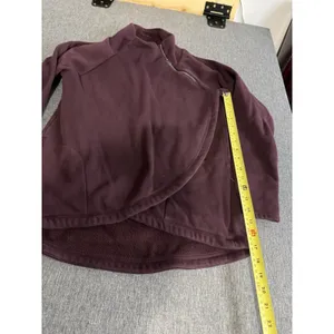 Athleta Cozy Karma Purple Fleece 1/4 Zip Mock Neck Raglan Sweatshirt M thumbnail 5