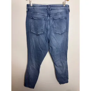 Good American Good Waist Crop Jeans Womens 18 Blue Excellent Distressed Skinny thumbnail 3