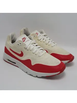 Men's Nike Air Max 1 Ultra Moire Sneakers Size 7.5 White Red thumbnail 2