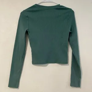 Abercrombie & Fitch Ribbed Cropped Long Sleeve Top Sage Green Size S thumbnail 3