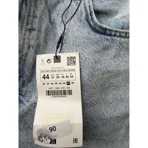 NWT Zara High Rise Straight Long Length Jeans Light Wash Acid Denim Size 12 EUR thumbnail 8