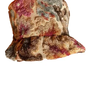 Vintage Handmade 60s Chenille Carpet Floral Tapestry Hat Go-Go Grunge Bucket EUC thumbnail 5