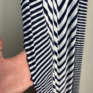 Soma Maxi Dress Women XS Navy Blue White Stripes Racerback Side Slits Sleeveless thumbnail 3