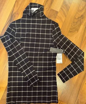 Nordstrom signature turtle neck slinky long sleeve black ivory‎ check out size S thumbnail 1