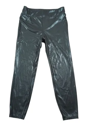 Halara Size Large Metallic Black High Waisted 7/8 Leggings Liquid Look Pants‎ thumbnail 1