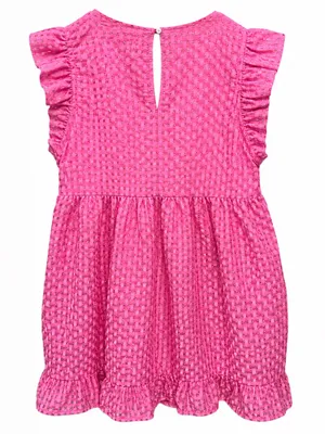 Jodifl Pink Metallic Ruffle Mini Dress M Fully Lined Party Cocktail thumbnail 3