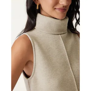 Brand New OGL Women's Size M Gray FuzzLuxe Turtle Neck Split Hem Top thumbnail 2