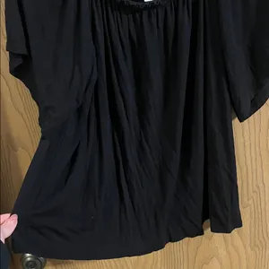 H&M Women’s Black Off The Shoulder Flare‎ Sleeve Ruffle Trim Blouse Small thumbnail 3