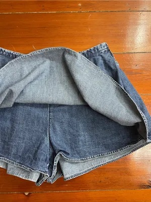 FREE PEOPLE Paradise Found Denim Skort in Mid Indigo Sz S 💛🎀 thumbnail 8