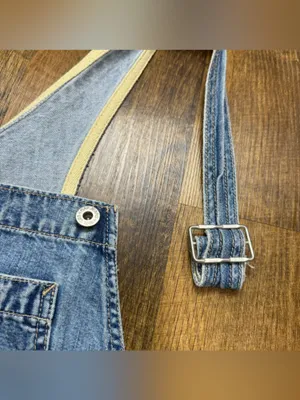 Vtg GAP Denim Shortalls Overalls Sz XL Relaxed Cotton Faded thumbnail 16