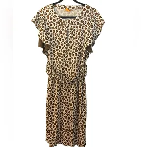 Tory Burch Women's Glady Animal Print Short Flutter Sleeve Dress thumbnail 5