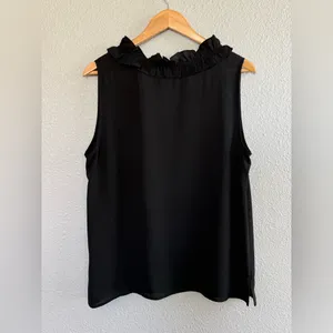 Talbots Sleeveless Ruffled Neckline Blouse Size Large thumbnail 3
