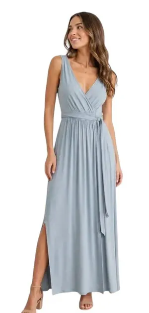 Lulus Dusty Mint Boho Sleeveless Maxi Dress with Tie Waist Size XL NWT thumbnail 1