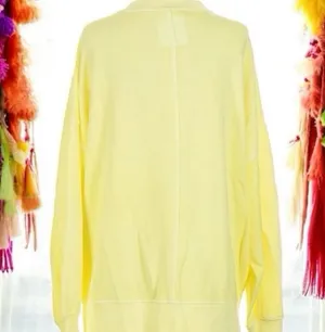 Aerie Rare Oversized Bright Yellow Chill Out Pull Over Sweatshirt SP; S/M thumbnail 2