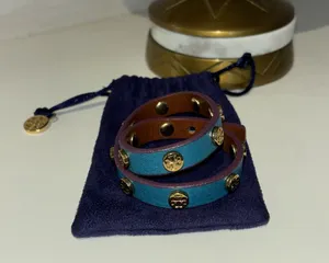 Tory Burch leather wrap logo bracelet thumbnail 1