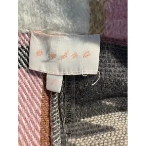 Entro Shacket Pink Aztec Plaid Colorblock Button Front Southwestern Boho Large thumbnail 6