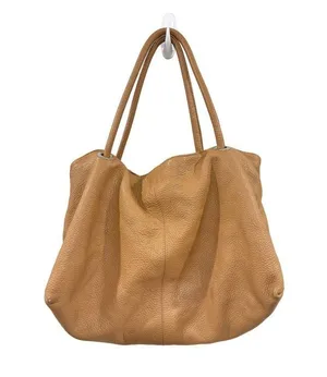 Furla Tan Pebbled Leather Chain Lock Drawstring Satchel Shoulder‎ Bag Y2K Boho thumbnail 5