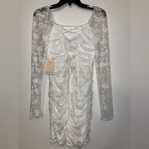 City Vibe Elegant White Long Sleeve Dress thumbnail 6