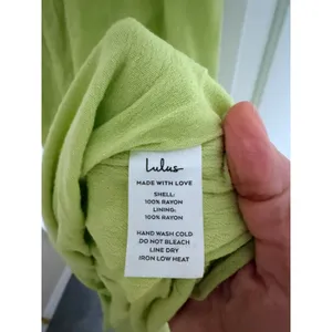 Lulus‎ Ruffle High-Low Midi Dress Women XS Chartreuse Lime Green Tie Back Boho thumbnail 8