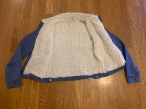Sherpa Lined Denim Jacket Size S Blue thumbnail 4