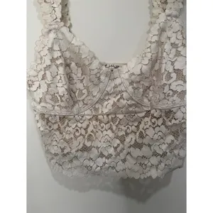 Free People Intimately Ivory Floral Lace Bustier Top Bralette Large OB752716 thumbnail 2