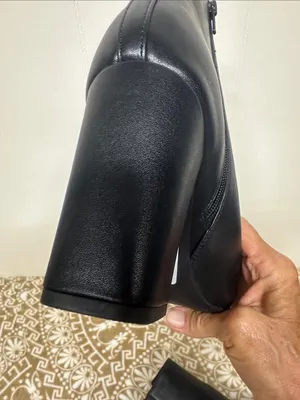 Thompson by Macy Black Faux Leather Block Heel Ankle Boots thumbnail 10