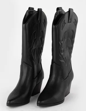 Soda Black Cowboy Boots thumbnail 6