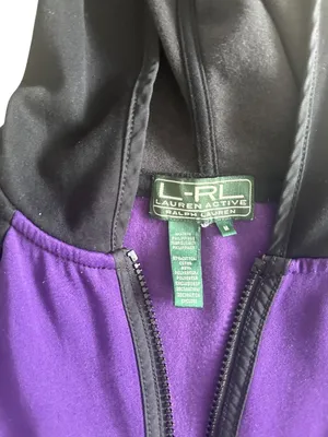RALPH LAUREN Active LRL Purple Black Hoodie Sweatshirt Size M thumbnail 6