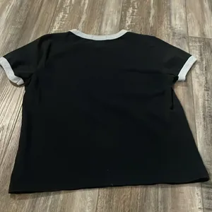 Brandy Melville Nadine Navy Blue Ringer Tee thumbnail 4