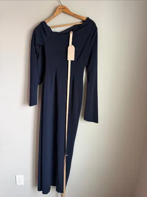 NEW MESHKI Nicola One Shoulder Crepe Maxi Dress Small thumbnail 3