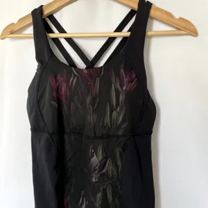 Lululemon mesh back racerback tank top‎ built in shelf bra women's size small thumbnail 2
