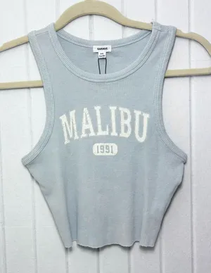 Garage Light Blue Malibu Crop Top Cami Kenny Tank Kentucky‎ Blue Size PS thumbnail 1