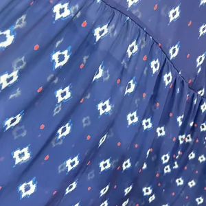 C. Wonder Halter Maxi Dress Womens 14 Blue Geometric Ikat‎ Tiered Boho Summer thumbnail 7