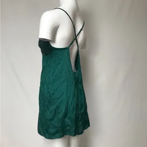 Free People Emerald Green Mini Slip‎ Dress Size Medium thumbnail 4