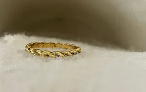 Gold Antique Vintage Twisted Rope Thin Ring thumbnail 1