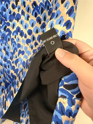 Tibi blue abstract silk back ruffle skirt size 8 READ thumbnail 4