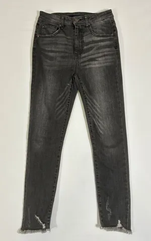 Risen Los Angeles Womens 27/5 Faded Black High Rise Distressed Skinny Jeans thumbnail 1