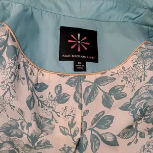 Isaac Mizrahi Live Turquoise Rain Trench Jacket XL Coat A213138 QVC Blue thumbnail 7