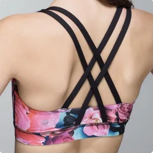 Lululemon Energy Bra Secret Garden Floral Strappy Sports Bra Yoga Pilates Size 6 thumbnail 1