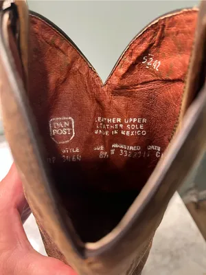 Dan Post Red-Brown Leather Cowboy Boot Interior thumbnail 9
